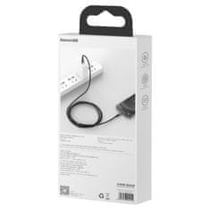 PRO Močan pleten kabel USB Iphone Lightning 2,4 A 2 m črn