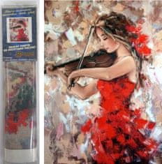 Norimpex Diamantna slika Violinist v rdeči barvi 30x40cm