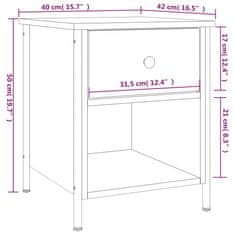 Vidaxl Nočna omarica 2 kosa črna 40x42x50 cm inženirski les