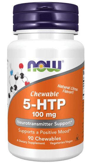 NOW Foods 5-HTP, 100 mg, 90 žvečljivih pastil