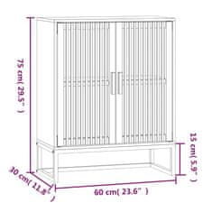 Vidaxl Komoda bela 60x30x75 cm inženirski les