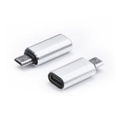 OEM Adapter tipa C (ženski) za Micro USB (moški) srebrn