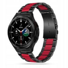 Tech-protect Stainless pašček za Samsung Galaxy Watch 4 / 5 / 5 Pro / 6, black/red