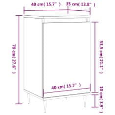 Vidaxl Komoda bela 40x35x70 cm inženirski les