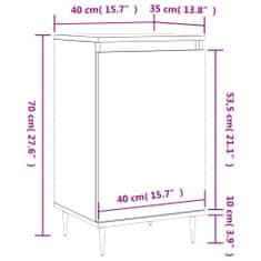 Vidaxl Komoda črna 40x35x70 cm inženirski les