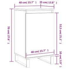 Vidaxl Komoda črna 40x35x70 cm inženirski les