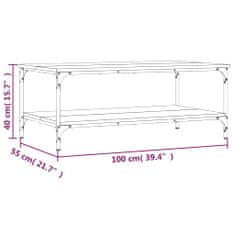 Vidaxl Klubska mizica siva sonoma 100x55x40 cm inženirski les