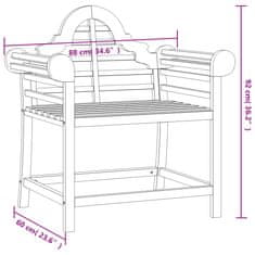 Vidaxl Vrtni stol 88x60x92 cm trdna tikovina