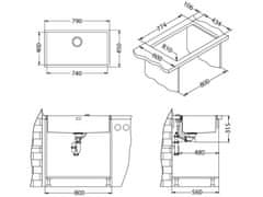 Alveus Quadrix 60 Monarch enojno korito, bronasto