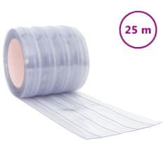 Vidaxl Zavesa za vrata prozorna 200 mm x 1,6 mm 25 m PVC