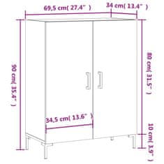 Vidaxl Komoda rjavi hrast 69,5x34x90 cm inženirski les