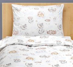 Bombažno posteljno perilo Junior - 140x200, 70x90 cm - Žival na oblaku