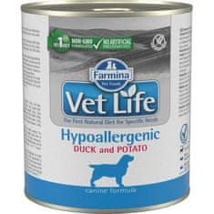 Vet Life Natural Canine Cons. Hypoallergenic Duck &amp; Potato 300 g