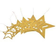 Northix Božični okraski - zlate bleščeče zvezde v različnih velikostih 