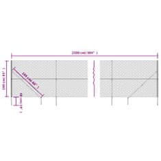 Vidaxl Žična ograja s konicami za postavitev srebrna 1,6x25 m