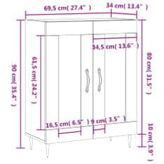 Vidaxl Komoda betonsko siva 69,5x34x90 cm inženirski les