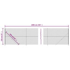 Vidaxl Mrežna ograja s prirobnico antracit 2,2x10 m