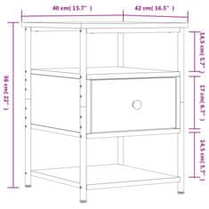 Vidaxl Nočna omarica 2 kosa črna 40x42x56 cm inženirski les