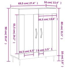 Vidaxl Komoda betonsko siva 69,5x34x90 cm inženirski les