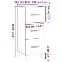 Vidaxl Komoda betonsko siva 34,5x34x90 cm inženirski les