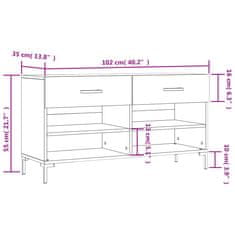 Vidaxl Klop za čevlje sonoma hrast 102x35x55 cm inženirski les