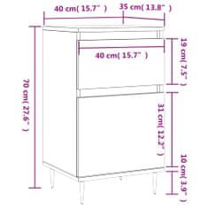 Vidaxl Komoda črna 40x35x70 cm inženirski les