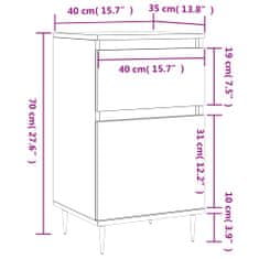 Vidaxl Komoda bela 40x35x70 cm inženirski les