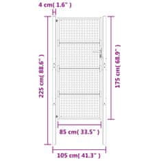 Vidaxl Vrtna vrata antracitna 105x225 cm jeklo