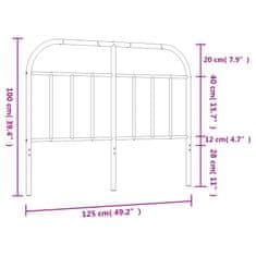 Vidaxl Kovinsko vzglavje belo 120 cm