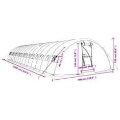 Vidaxl Rastlinjak z jeklenim okvirjem bel 80 m² 16x5x2,3 m