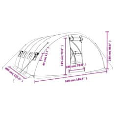 Vidaxl Rastlinjak z jeklenim ogrodjem zelen 20 m² 5x4x2,3 m