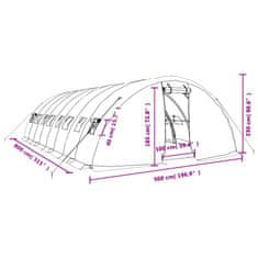 Vidaxl Rastlinjak z jeklenim ogrodjem zelen 40 m² 8x5x2,3 m