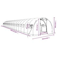 Vidaxl Rastlinjak z jeklenim okvirjem bel 66 m² 22x3x2 m