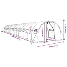 Vidaxl Rastlinjak z jeklenim okvirjem bel 60 m² 20x3x2 m