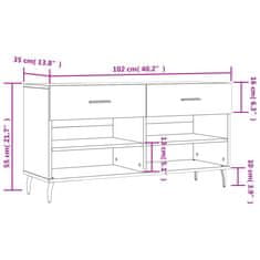 Vidaxl Klop za čevlje siva sonoma 102x35x55 cm inženirski les