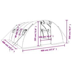 Vidaxl Rastlinjak z jeklenim ogrodjem zelen 16 m² 4x4x2 m