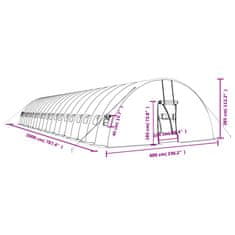 Vidaxl Rastlinjak z jeklenim ogrodjem zelen 120 m² 20x6x2,85 m