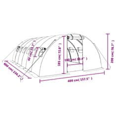 Vidaxl Rastlinjak z jeklenim ogrodjem zelen 24 m² 6x4x2 m