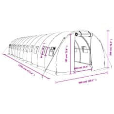 Vidaxl Rastlinjak z jeklenim okvirjem bel 36 m² 12x3x2 m