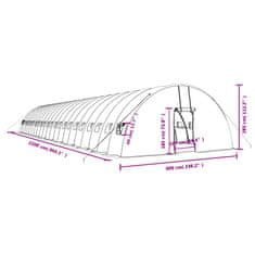 Vidaxl Rastlinjak z jeklenim okvirjem bel 132 m² 22x6x2,85 m