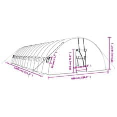 Vidaxl Rastlinjak z jeklenim okvirjem bel 84 m² 14x6x2,85 m