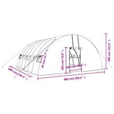 Vidaxl Rastlinjak z jeklenim okvirjem bel 36 m² 6x6x2,85 m