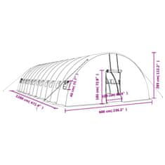 Vidaxl Rastlinjak z jeklenim okvirjem bel 72 m² 12x6x2,85 m