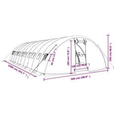 Vidaxl Rastlinjak z jeklenim okvirjem bel 50 m² 10x5x2,3 m