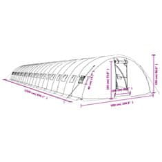 Vidaxl Rastlinjak z jeklenim okvirjem bel 110 m² 22x5x2,3 m