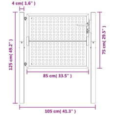 Vidaxl Vrtna vrata antracitna 105x125 cm jeklo