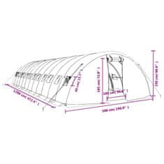 Vidaxl Rastlinjak z jeklenim ogrodjem zelen 60 m² 12x5x2,3 m