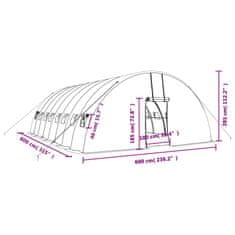 Vidaxl Rastlinjak z jeklenim okvirjem bel 48 m² 8x6x2,85 m