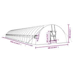 Vidaxl Rastlinjak z jeklenim ogrodjem zelen 144 m² 24x6x2,85 m