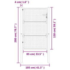 Vidaxl Vrtna vrata antracitna 105x200 cm jeklo